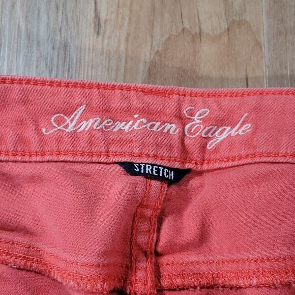 🔹️American Eagle Coral Stretch Skinny Jeans Size 4/27 - Picture 8 of 10